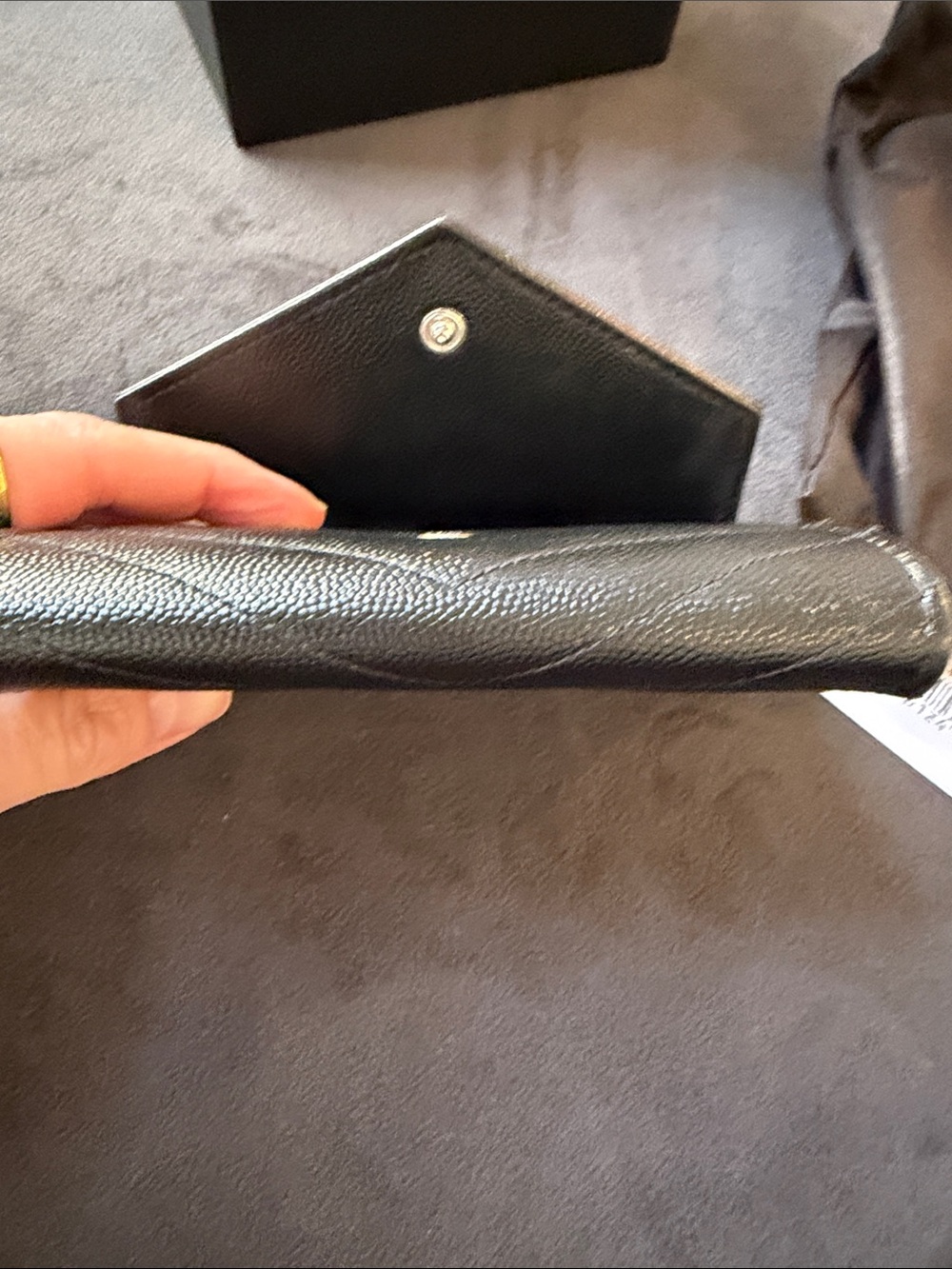 <<<Sold on Another Platform>>>.Saint Laurent Black Monogram Quilted Wallet - Picture 10 of 10